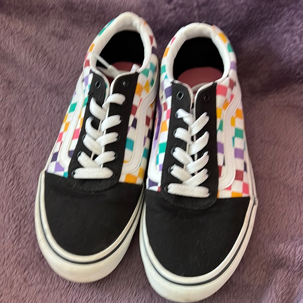 Juniors size 4 multicolored checkered vans
